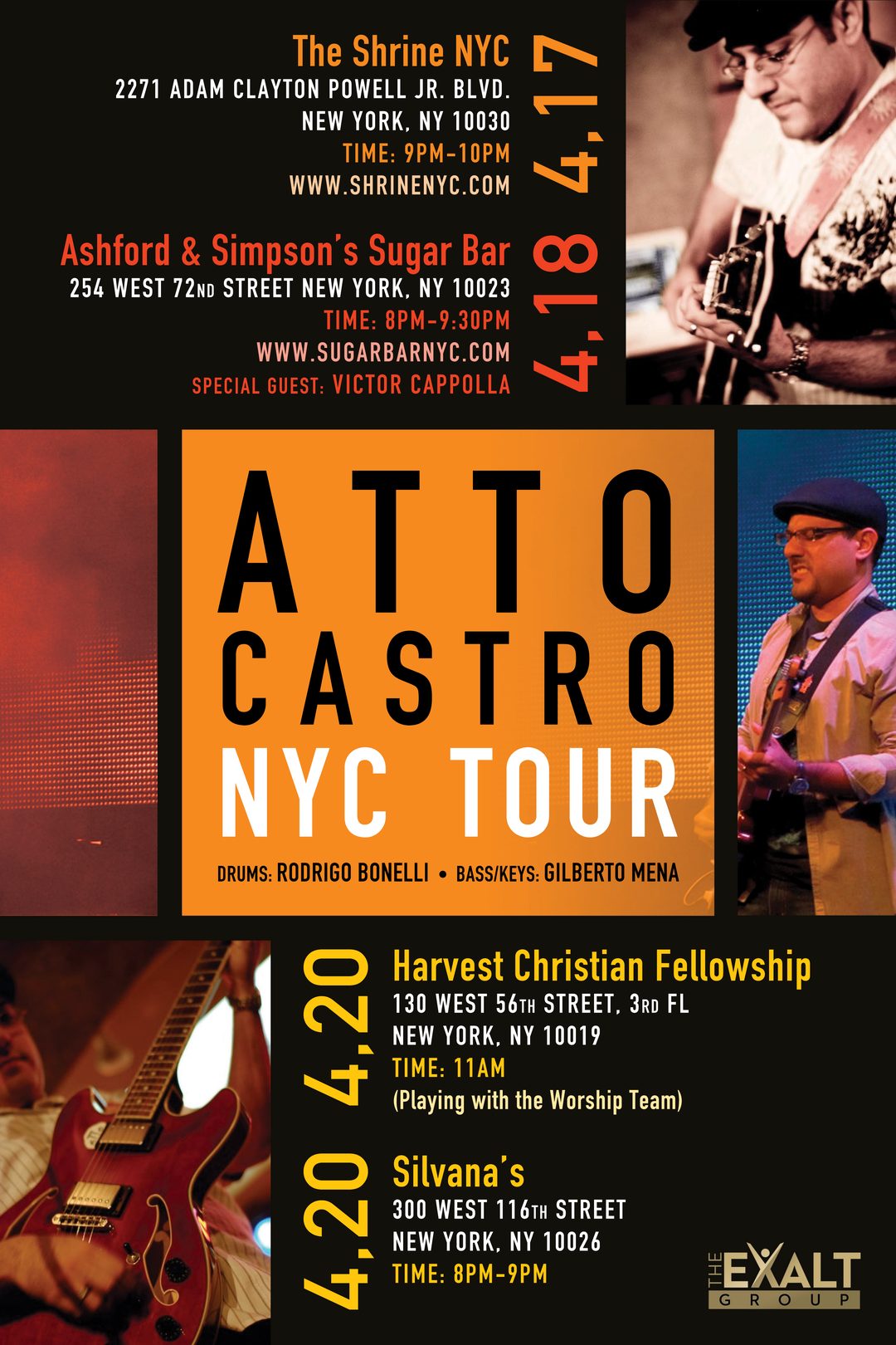 Poster for ATTO Castro’s April 2014 NYC tour.